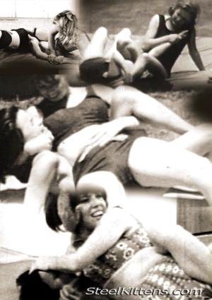 Grappling Gals Mat Wrestling & Catfights Circa 1960’s1.	Lisa vs. Terri – Arm Wrestling Contest and a 3 Falls Tough Mat Grappling Contest2.	 Round Robin Garter Fight – Amateur Mat Wrestling, 2 piece outfits where 4 girlsFight for the fall to win the garter. 4 Matches